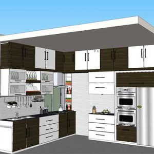 طراحی کابینت آشپزخانه در SKETCHUP